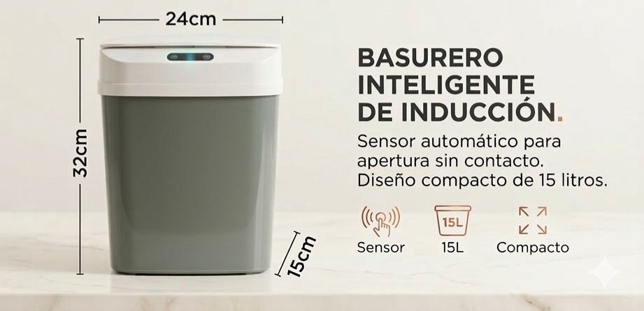 Caneca Automatica Con Sensor Basura